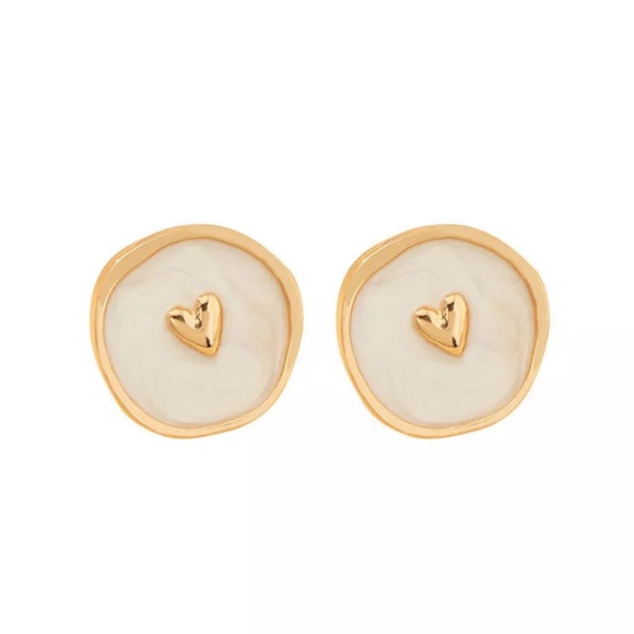 Heart Oil Ear Studs. New!!! - Picture 2 of 2